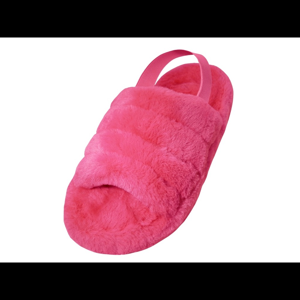 Women Cozy Toes Furry Slingback Slippers